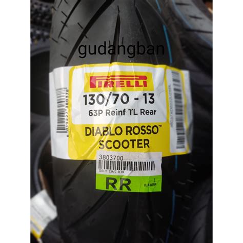 Jual Pirelli Diablo Rosso Scooter 130 70 13 Tubeless Ban Luar Motor