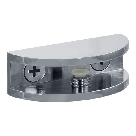 Chrome Glass Shelf Brackets Half Round Chrome For Glass Acrylic Or