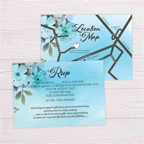 Blue Floral Wedding Invitation Set - Dgtally