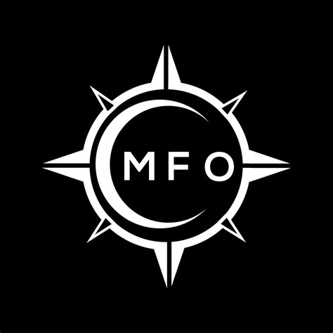 Mfo Abstract Monogram Shield Logo Design On Black Background Mfo