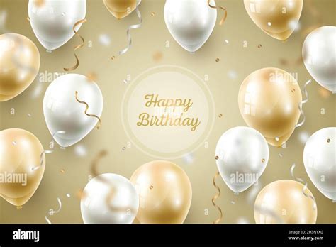 Birthday Background With Realistic Balloons Vector Design Illustration