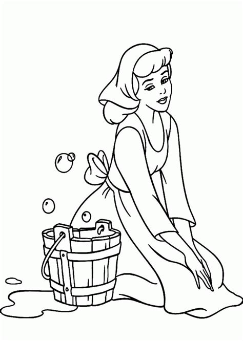 Easy Cinderella Colouring Pages Clip Art Library