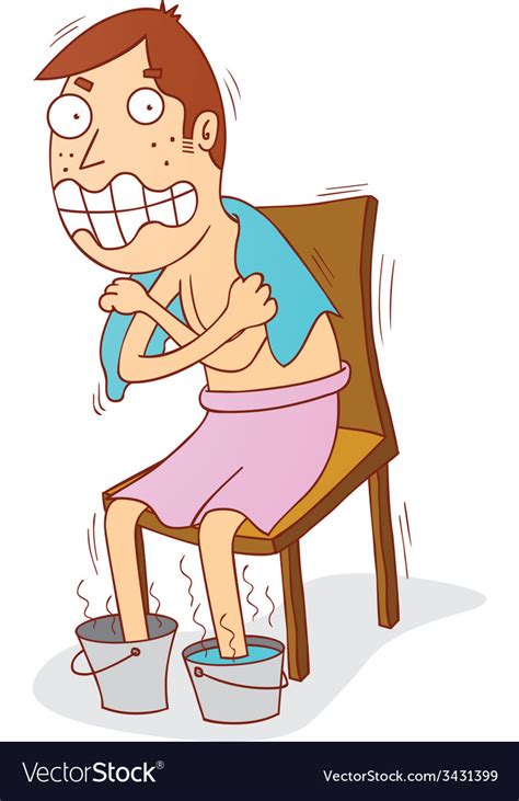 Cold Naked Guy Royalty Free Vector Image VectorStock