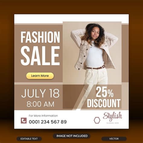 Premium Vector Social Media Post Template For Fashion Sale