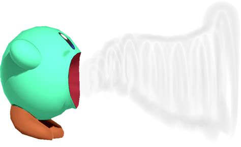 Emerald Kirby inhaling by TransparentJiggly64 on DeviantArt