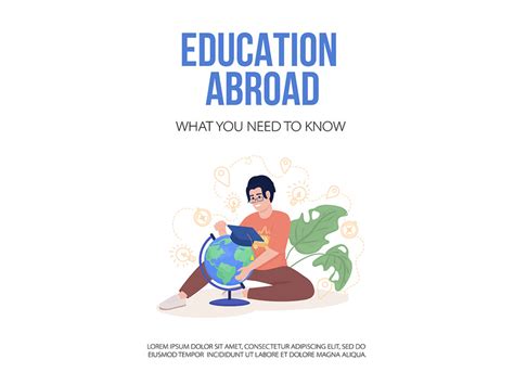 Education Abroad Flat Vector Banner Template By The Img ~ Epicpxls