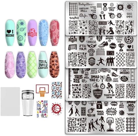 Ttgoods Nagelstempelplaten Set Voor Nagelkunst Met Sport En Plantenmotieven Bol