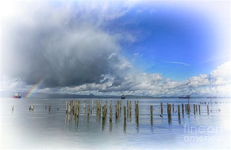 Cargo Ships And A Rainbow Photograph By Jonathan Lingel Fine Art America