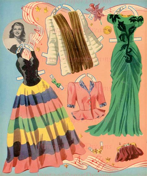 Vintage Paper Doll Printable Pdf Rosemary Clooney Paper Doll S S