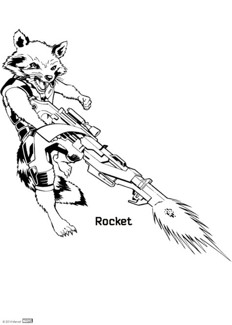 Rocket From Guardians Of The Galaxy Coloring Page ColouringPages