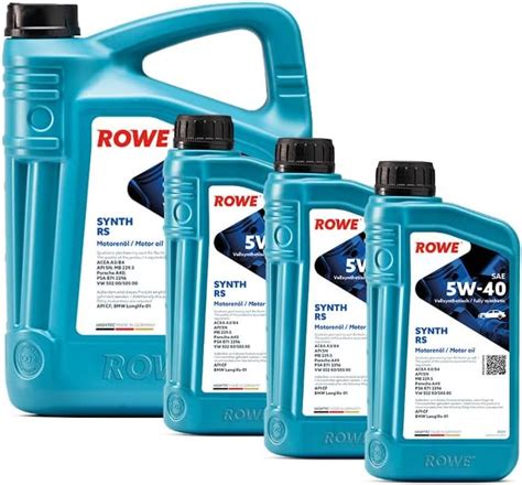 ROWE - 5 + 3x 1 Liter ROWE HIGHTEC SYNTH RS SAE 5W-40 Motorenöl - PKW ...