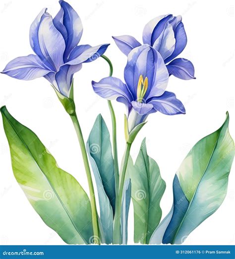 Watercolor Painting Of A Water Hyacinth Eichhornia Crassipes Flower