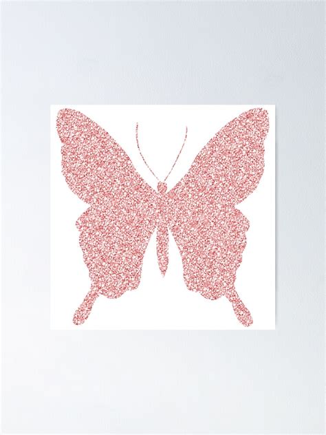 Pink Glitter Butterfly Poster For Sale By Dizzydot Redbubble