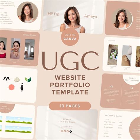 Ugc Creator Portfolio Template Canva Website Neutral Portfolio For