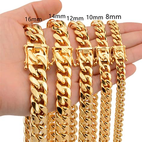 18k Gold Filled Cuban Link Anti Tarnish Different Sizes Available