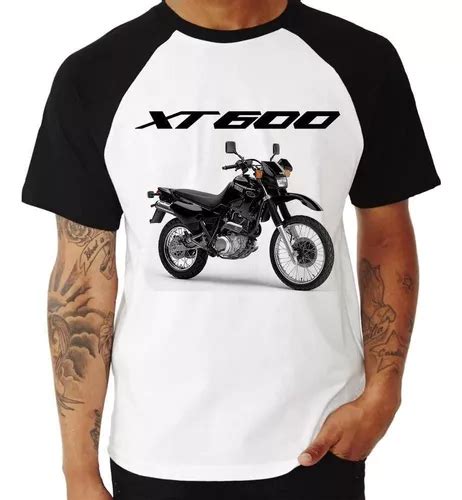 Camiseta Raglan Moto Yamaha Xt E Preta Parcelamento Sem Juros