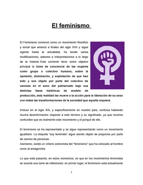 Ensayo El Feminismo En La Actualidad El Feminismo El Feminismo