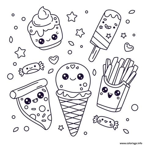 Coloriage Frites Kawaii Nourriture Dessin Porn Sex Picture