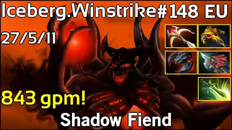 843 Gpm Iceberg Winstrike Shadow Fiend Dota 2 7 18 YouTube