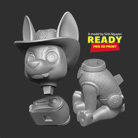 Tracker Paw Patrol Fanart 3d Print Model By Sinh Nguyen