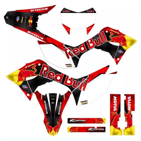 Kit Gráfico Adesivo Crf 250f 2019 2020 0 20mm Red Bull