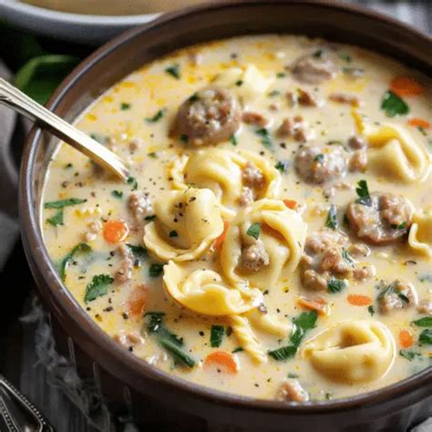 Slow Cooker Creamy Sausage And Tortellini Soup