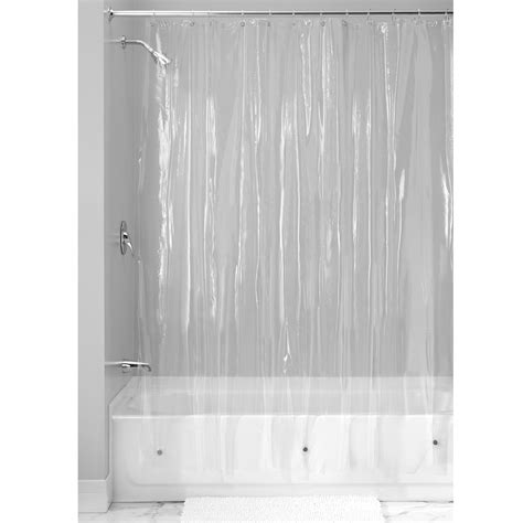 Idesign Vinyl Shower Curtain Mold And Mildew Resistant Water Repellent Bath Liner With Magnets