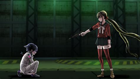 Safebooru 1boy 1girl Ankle Boots Arrow In Body Bangs Black Hair Blunt Bangs Boots Bow Weapon