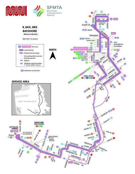 8ax Bayshore A Express Bus Route Sf Muni Sf Bay Transit