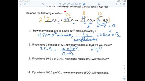 Honors Chem Sem 2 Final Exam Review Page 1 2021 YouTube