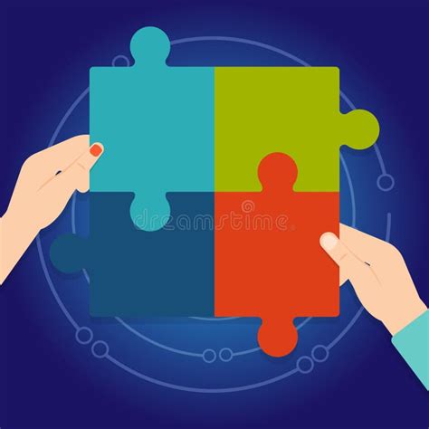 Four Interlocking Pieces Puzzle Stock Illustrations 26 Four