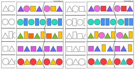 Shape Pattern Worksheets For Kindergartners