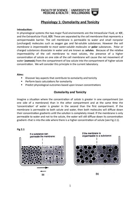 Week Practical Special Senses Lab Manual Physiology Osmolarity