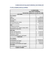 BALANCE GENERAL PARTE 2 Xlsx EJERCICIOS DE BALANCE GENERAL EN FORMA