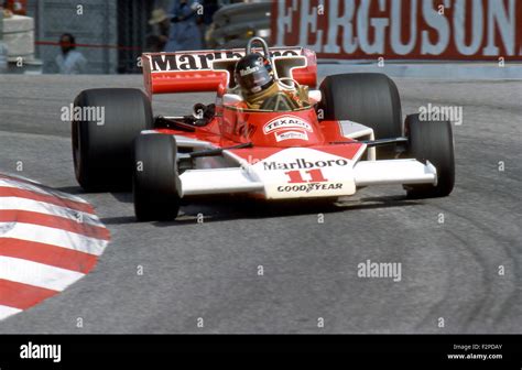 James Hunt in a McLaren M23 at the Monaco GP in Monte Carlo 1976 Stock ...