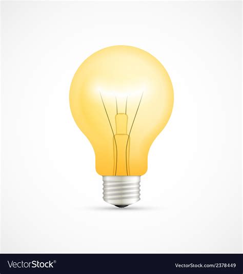 Realistic glowing yellow light bulb Royalty Free Vector