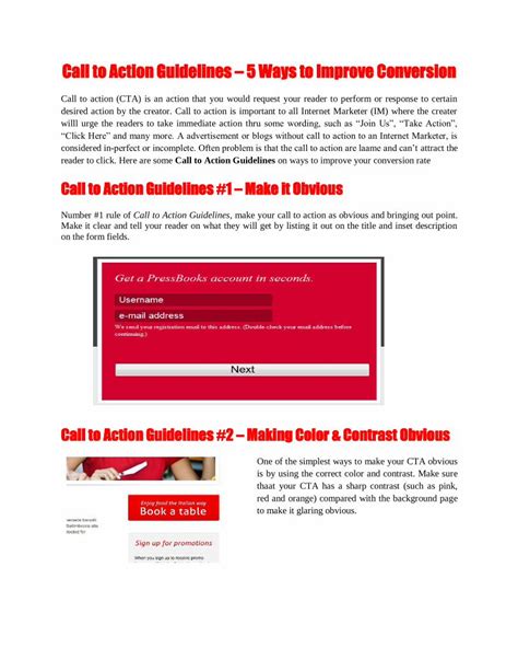 Pdf Call To Action Guidelines 5 Ways To Improve Conversion