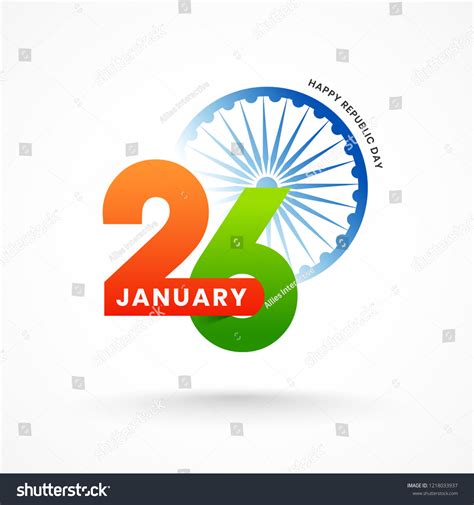 Happy Republic Day Greeting Card Design Stock Vector Royalty Free