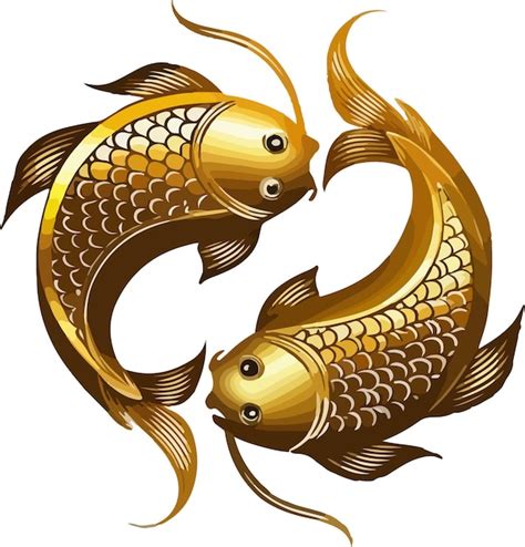 Peixe Koi Dourado Yin Yang Símbolo de Harmonia e Prosperidade Desenho