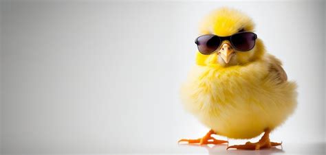 Premium Ai Image A Yellow Bird With Sunglasses On His Head