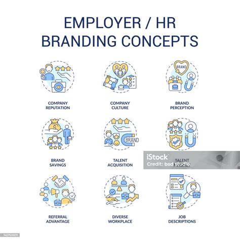 Employer Branding Concept Icons Set Stock Illustration Download Image