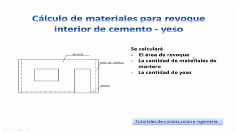 12 Cálculo de materiales para realizar revoque interior de cemento