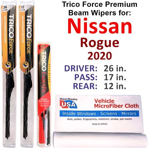 2020 Nissan Rogue Performance Beam Wipers Set Of 3 W Rear Wiper