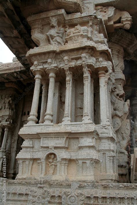 Musical pillars at Vijaya Vittala temple in Hampi, Karnataka, India ...