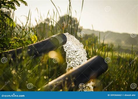 Pump Pipe Water Flow Equipment Agriculture Water From A Well Filled A