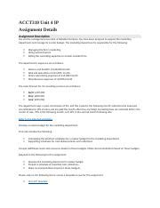 Acct Unit Ip Docx Acct Unit Ip Assignment Details