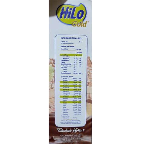 Hilo Gold Chocolate Harga Promo Informasi Produk