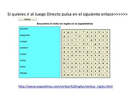 Sopa De Letras Verbos En Inglés