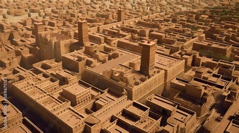 the grandeur of ancient Babylon, with intricate details of its monumental buildings and an awe ...