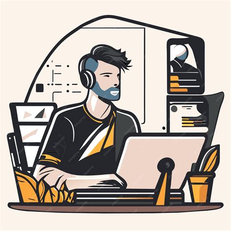 Dibujo del creador de contenido de transmisión en vivo | Vector Premium